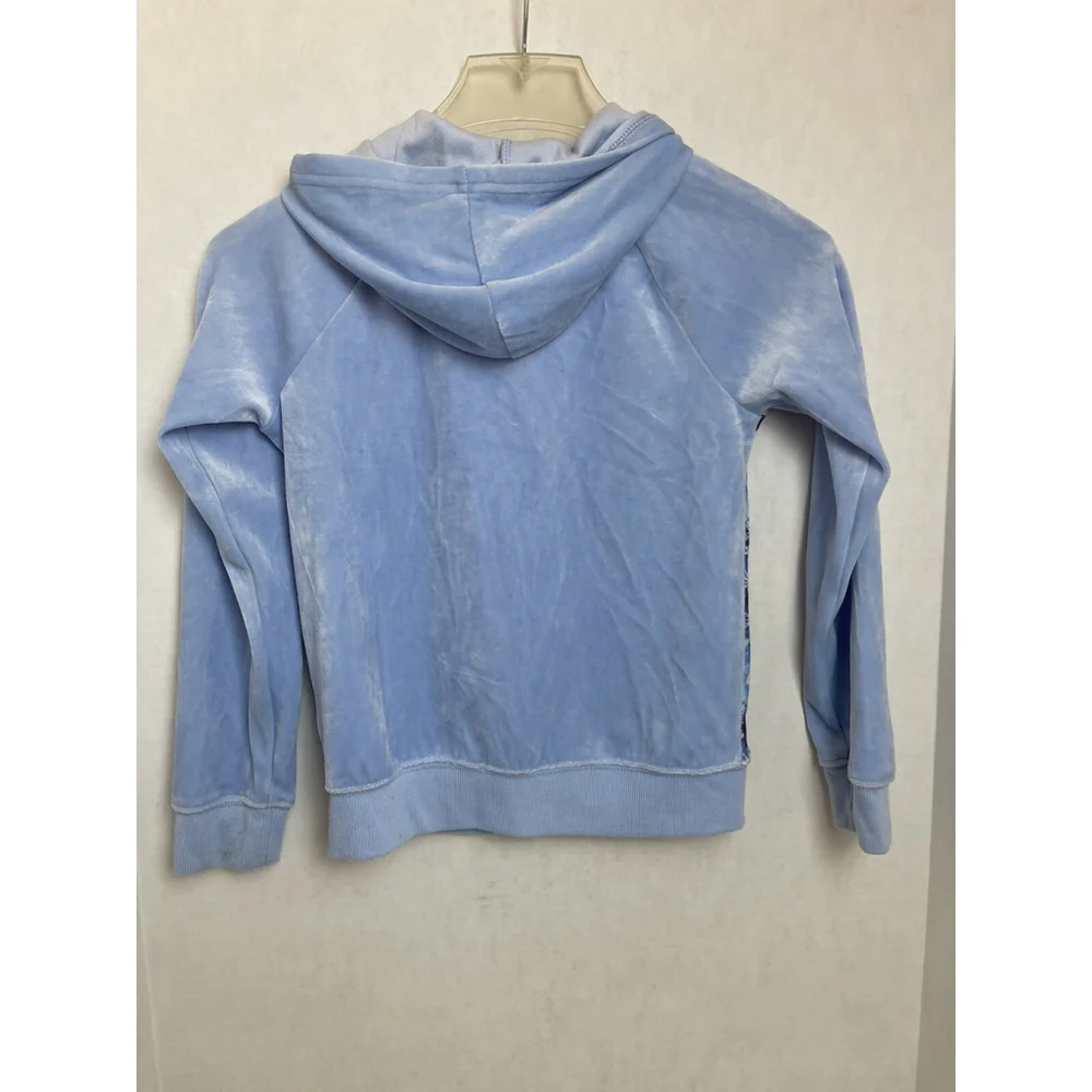 Disney Frozen Blue Velvet Hoodie Girl Size 7